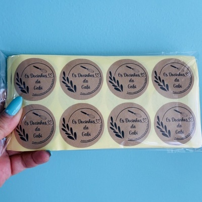Autocolantes Circulares || KRAFT || 3 cm diâmetro || Personalizados com Logo