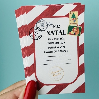 Cartões | Agradecimento NATAL | Personalizáveis | Papel Couché
