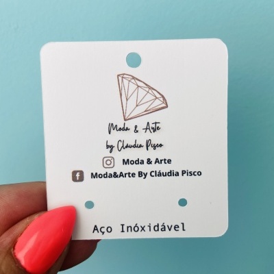 Tags | Brincos | 5 x 6 cm | Personalizado com Logotipo