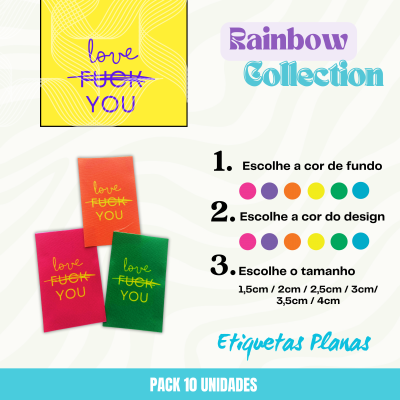 10 Etiquetas | LOVE /F*** / YOU | Personaliza tamanhos e cores