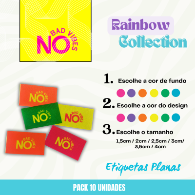 10 Etiquetas | NO BAD VIBES | Personaliza tamanhos e cores