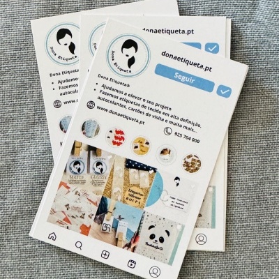 Cartões | Visita | Vertical | A sua página do Instagram
