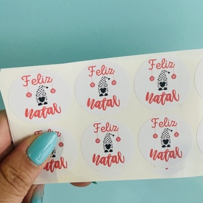 Autocolantes Circulares Gnomo | Feliz natal | Matte