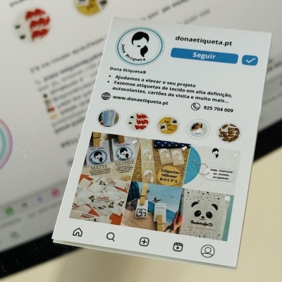 Cartões | Visita | Vertical | A sua página do Instagram