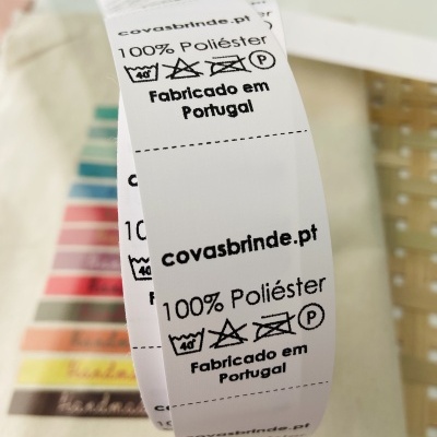 Etiquetas Poliamida | 3 cm Largura | Etiquetas  composição com LOGOTIPO