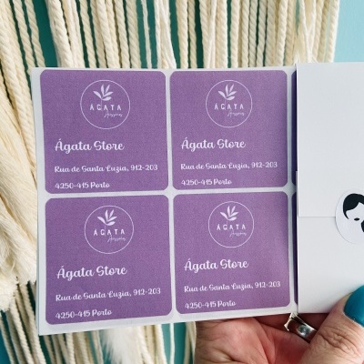 Autocolantes Quadrados |  personalizados com o seu Logotipo | Matte