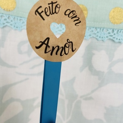 Autocolantes Circulares || 3 cm diâmetro || Kraft || Feito com amor