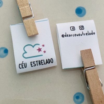 Etiquetas Alta Definição | MATTE | 2,5cm Largura | Dobradas | Logo Horizontal