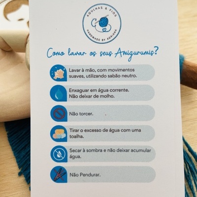 Cartões | Instruções de Lavagem  8,5 x 5,5 cm