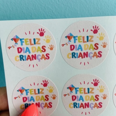 Autocolantes Circulares || Feliz dia das Crianças  ||  Matte