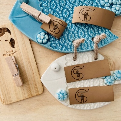 Etiquetas Napa várias cores | Logo Vertical |  Dobradas