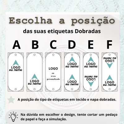 Etiquetas Alta Definição | MATTE | 4 cm Largura | Dobradas | Logo Horizontal
