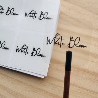 Autocolantes Quadrados personalizados | Vinil Transparente | Várias Medidas