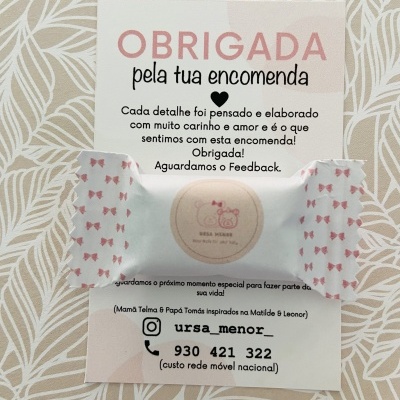 Rebuçados Personalizados + Cartões de Agradecimento