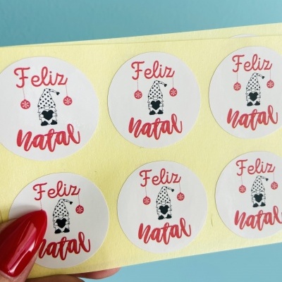Autocolantes Gnomo | Feliz natal | Glossy