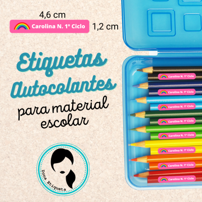 Autocolantes para material escolar