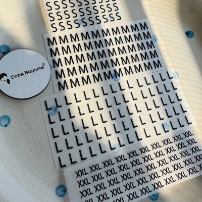 Etiquetas Tamanhos Transfer  ||  Sem Fundo