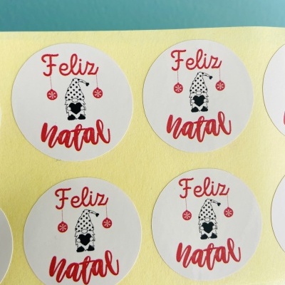 Autocolantes Gnomo | Feliz natal | Glossy