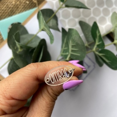 Etiquetas em Acrílico Transparentes 3 mm | Personalizáveis | Ovais