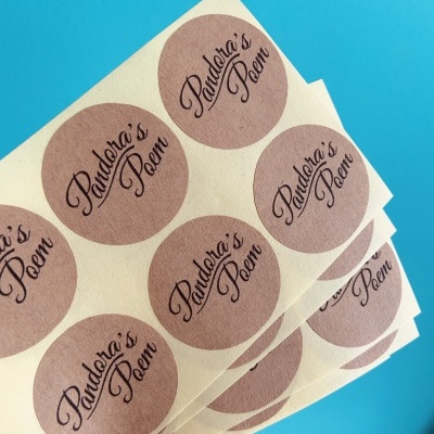 Autocolantes Circulares || KRAFT || 3 cm diâmetro || Personalizados com Logo