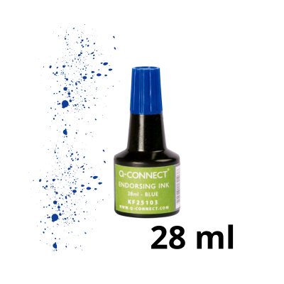 TINTA PARA ALMOFADA Q-CONNECT AZUL FRASCO DE 28 ML