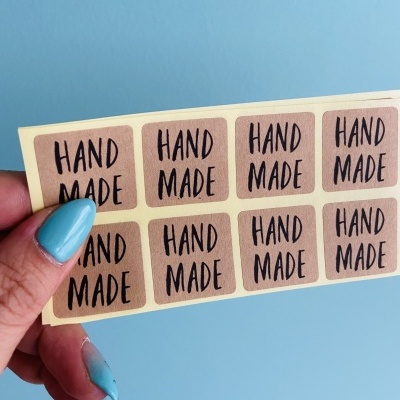 Autocolantes Quadrados || KRAFT || 3 cm || HandMade