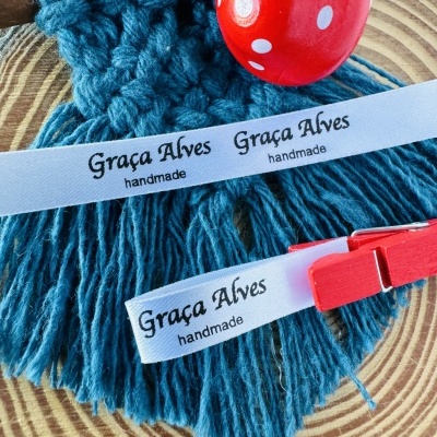 Etiquetas Monocromáticas | 1 cm largura  | Dobradas | Logo Vertical