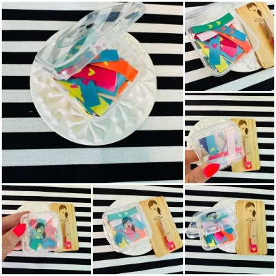 Pack de etiquetas Coração de 1cm dobradas várias cores