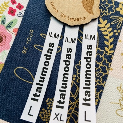 Pack de Etiquetas Seladas | 1 cm largura |  Com LOGOTIPO e TAMANHOS