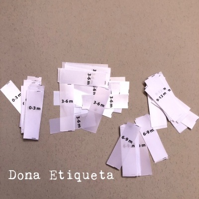 Pack de Etiquetas Monocromáticas | 1,5 cm largura | Dobradas | Tamanhos