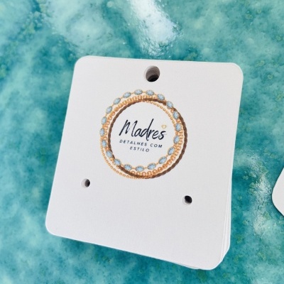 Tags | Brincos | 5 x 6 cm | Personalizado com Logotipo