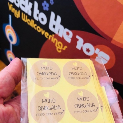 Autocolantes Circulares || 3 cm || KRAFT || Muito Obrigada, feito com amor