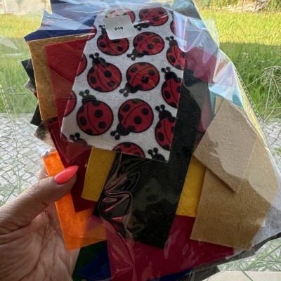 100g de feltro cortado aos pedaços irregulares de várias cores | Ref. 010