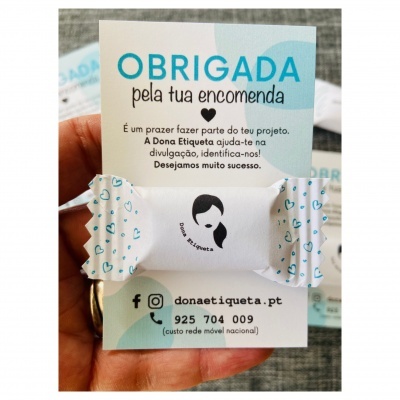 Rebuçados Personalizados + Cartões de Agradecimento