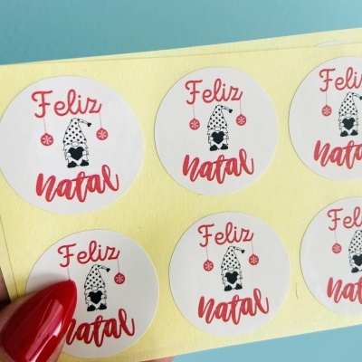 Autocolantes Gnomo | Feliz natal | Glossy