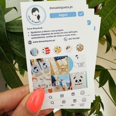 Cartões | Visita | Vertical | A sua página do Instagram