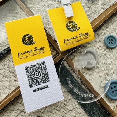 Etiquetas Alta Definição | MATTE | 3,5cm Largura |  Dobradas | Logo Horizontal