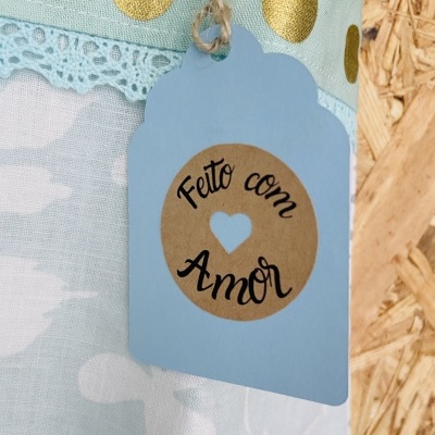 Autocolantes Circulares || 3 cm diâmetro || Kraft || Feito com amor