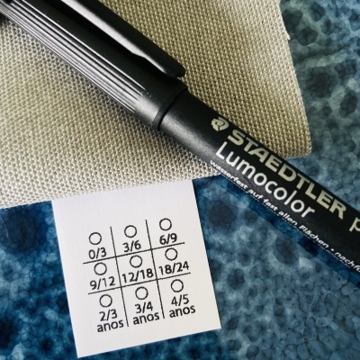 Etiquetas Poliamida | 3 cm Largura | Etiquetas de tamanho