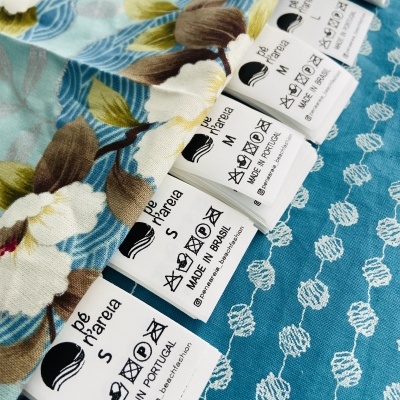 Etiquetas Poliamida | 3 cm Largura | Etiquetas  composição com LOGOTIPO