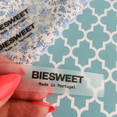 Etiquetas Monocromáticas | Silicone | 1,5cm largura | Logo Horizontal | Impressas a Preto