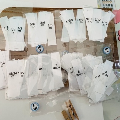 Pack de Etiquetas Monocromáticas | 1,5 cm largura | Dobradas | Tamanhos