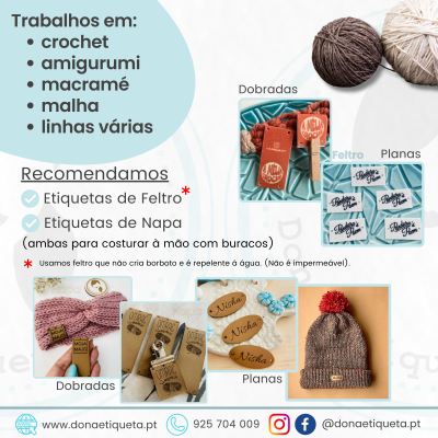 Etiquetas Napa várias cores  | Planas | Quadradas  | até 3 cm l Cantos Redondos