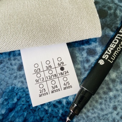 Etiquetas Poliamida | 3 cm Largura | Etiquetas de tamanho