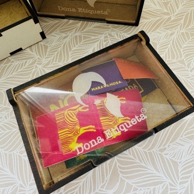 Caixa para Etiquetas MDF | Personalize com o seu logo