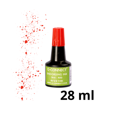 TINTA PARA ALMOFADA Q-CONNECT VERMELHO FRASCO DE 28 ML