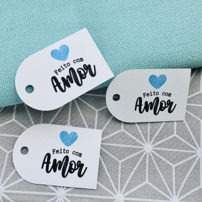 Tags | Feito com Amor | 5 x 3 cm