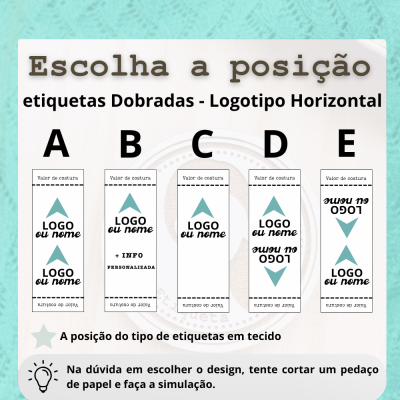 Etiquetas Monocromáticas | 2,5 cm largura | Dobradas | Logo horizontal