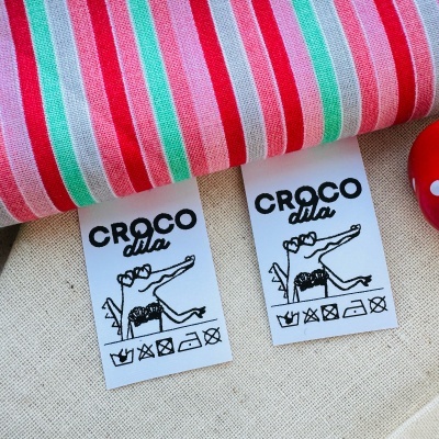 Etiquetas Poliamida | 2,5 cm Largura | Etiquetas composição com LOGOTIPO