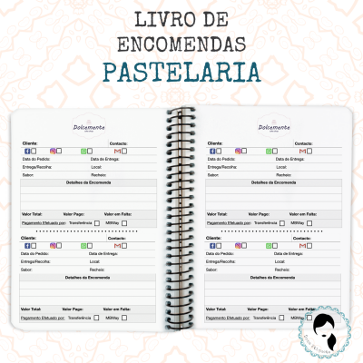 Livro de encomendas | Pastelaria | 50, 100, 150 páginas